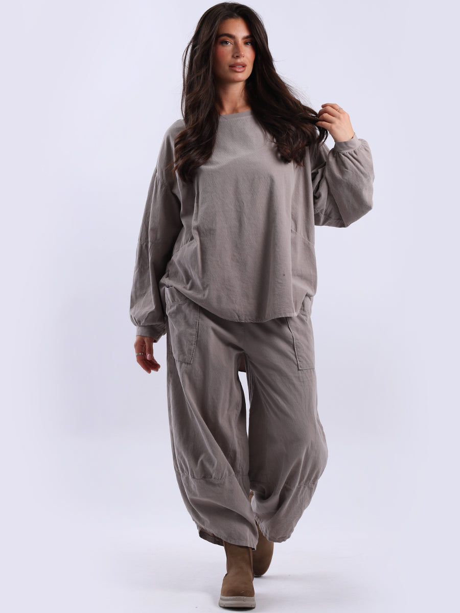 Cotton Corduroy Baggy Batwing Top