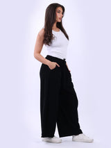 Plain Cotton Corduroy Wide Leg Palazzo