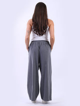 Plain Cotton Corduroy Wide Leg Palazzo