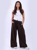 Plain Cotton Corduroy Wide Leg Palazzo