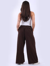 Plain Cotton Corduroy Wide Leg Palazzo