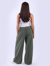 Plain Cotton Corduroy Wide Leg Palazzo