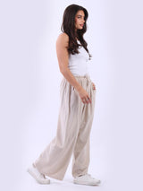 Plain Cotton Corduroy Wide Leg Palazzo