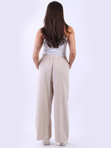 Plain Cotton Corduroy Wide Leg Palazzo