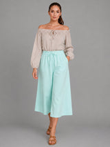 Wide Leg Capri Trouser Mint
