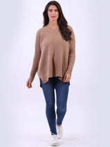 Women Baggy Knitted Plain Jumper