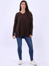 Women Baggy Knitted Plain Jumper