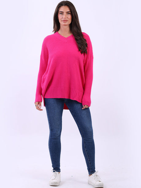 Women Baggy Knitted Plain Jumper