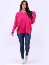 Women Baggy Knitted Plain Jumper