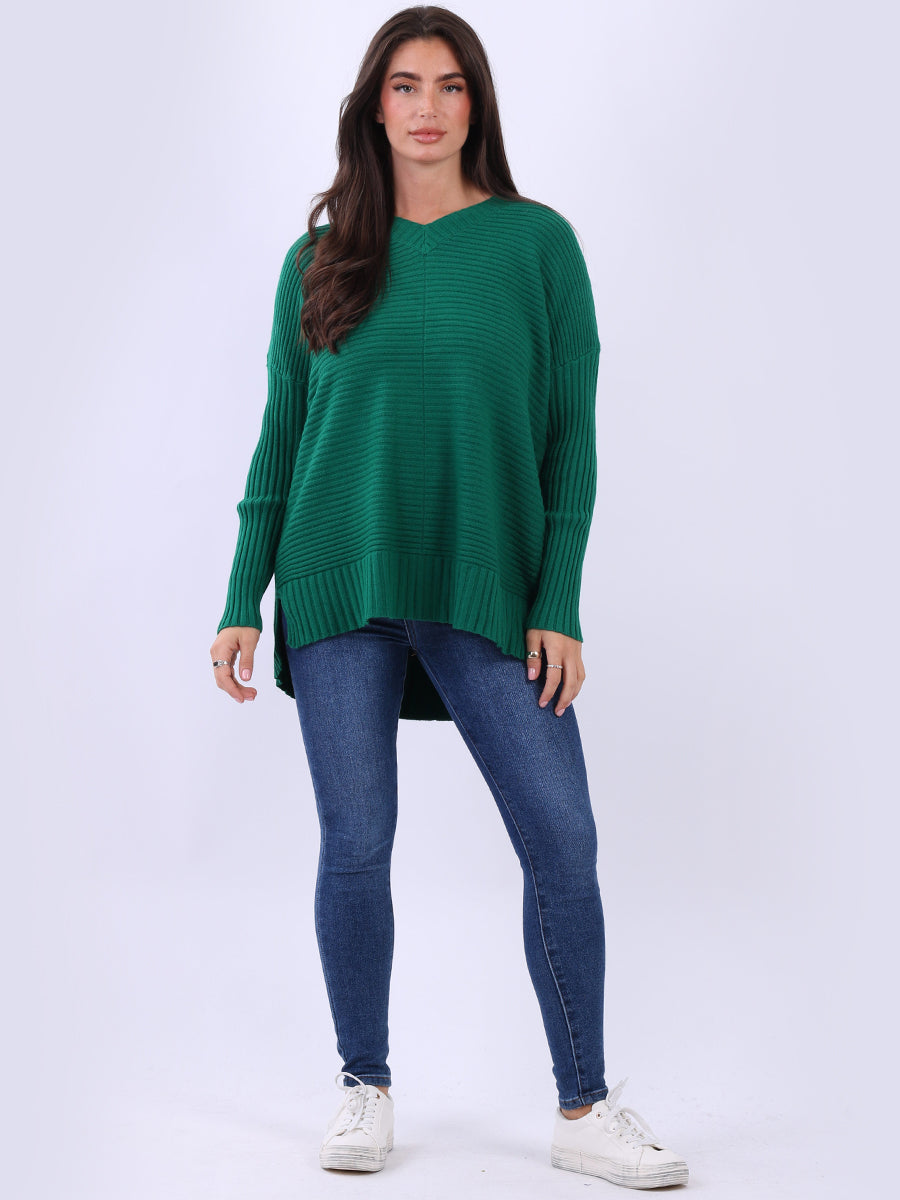 Women Baggy Knitted Plain Jumper