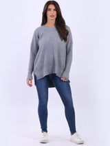 Women Baggy Knitted Plain Jumper