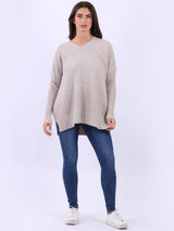 Women Baggy Knitted Plain Jumper