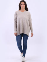 Women Baggy Knitted Plain Jumper