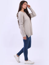 Women Baggy Knitted Plain Jumper