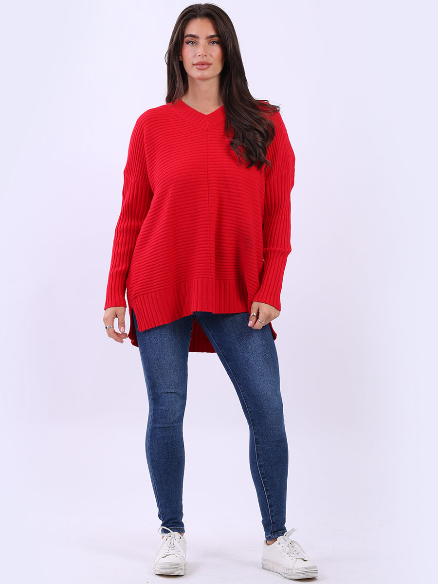 Women Baggy Knitted Plain Jumper