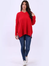 Women Baggy Knitted Plain Jumper