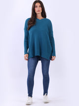 Women Baggy Knitted Plain Jumper