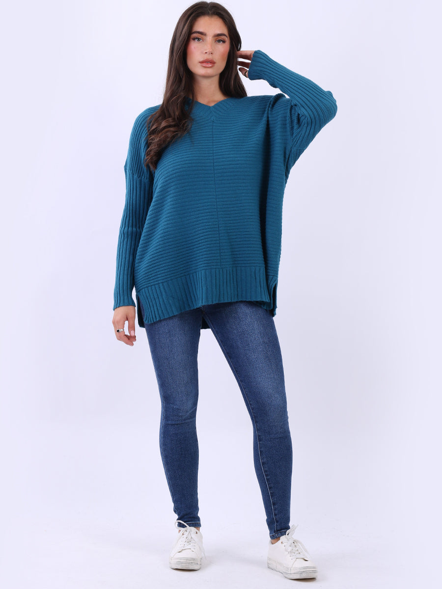 Women Baggy Knitted Plain Jumper