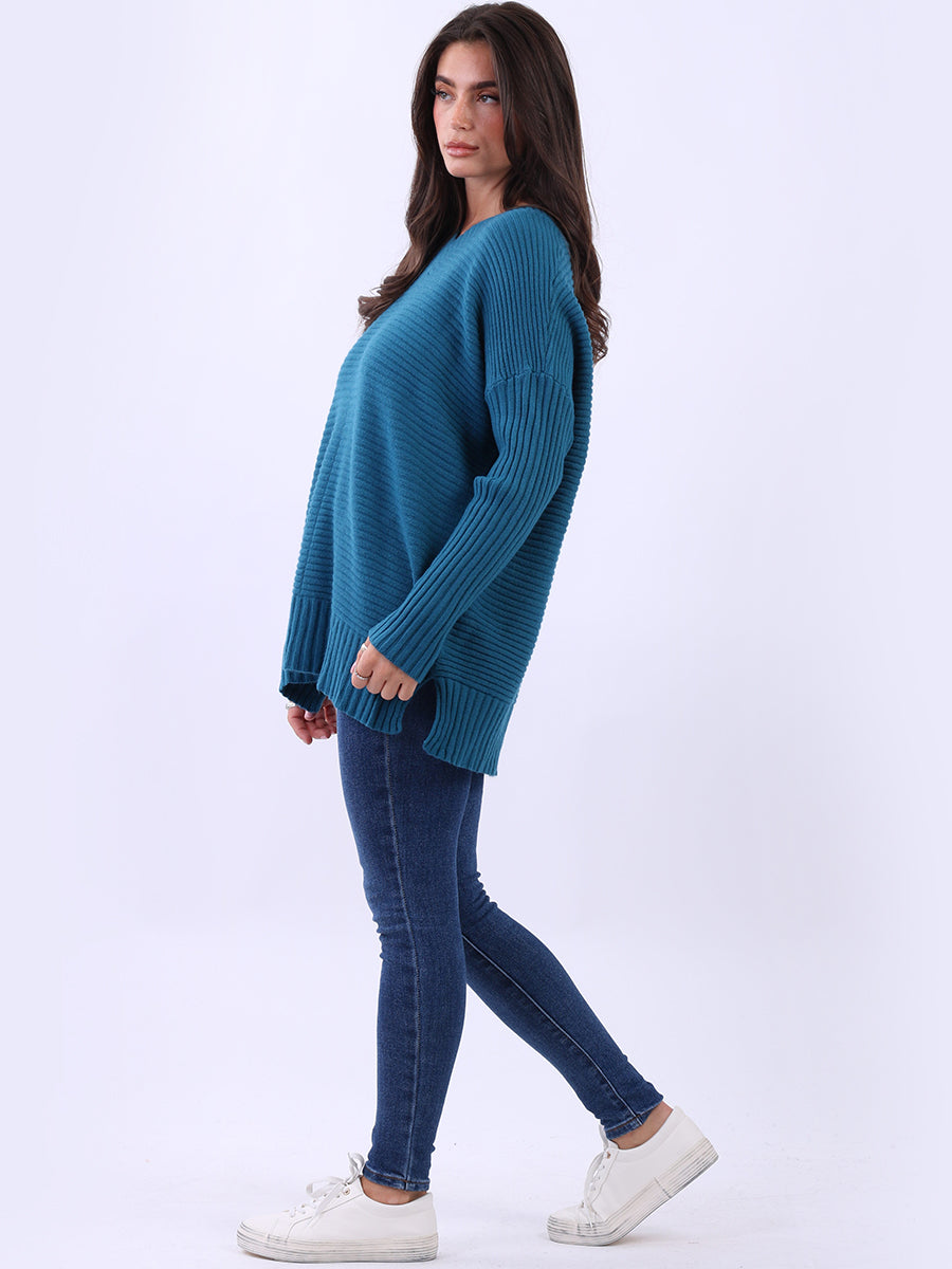 Women Baggy Knitted Plain Jumper