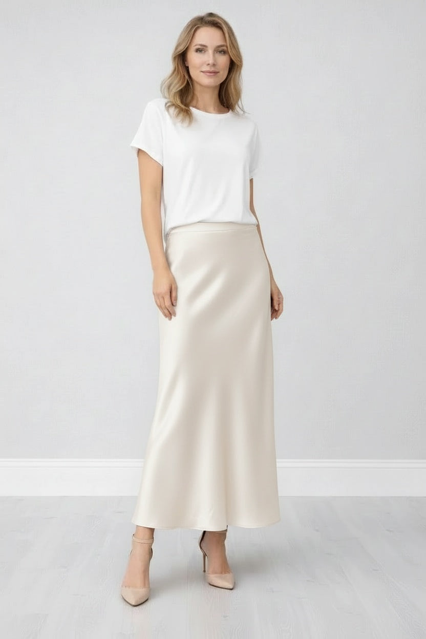 Women Trendy Satin Slip Skirt