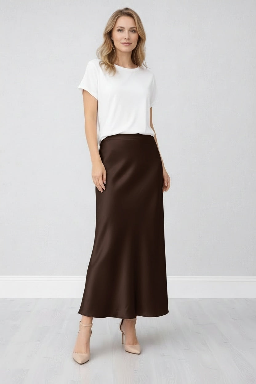 Women Trendy Satin Slip Skirt