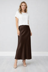 Women Trendy Satin Slip Skirt