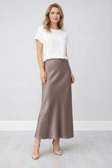 Women Trendy Satin Slip Skirt
