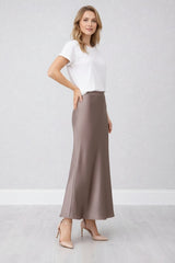Women Trendy Satin Slip Skirt