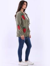 Women Strawberry Knit Woolen Cardigan