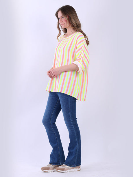 Multi Stripes Baggy Cotton Top