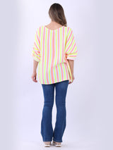 Multi Stripes Baggy Cotton Top
