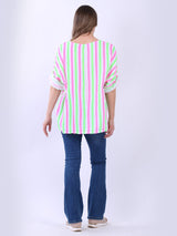 Multi Stripes Baggy Cotton Top