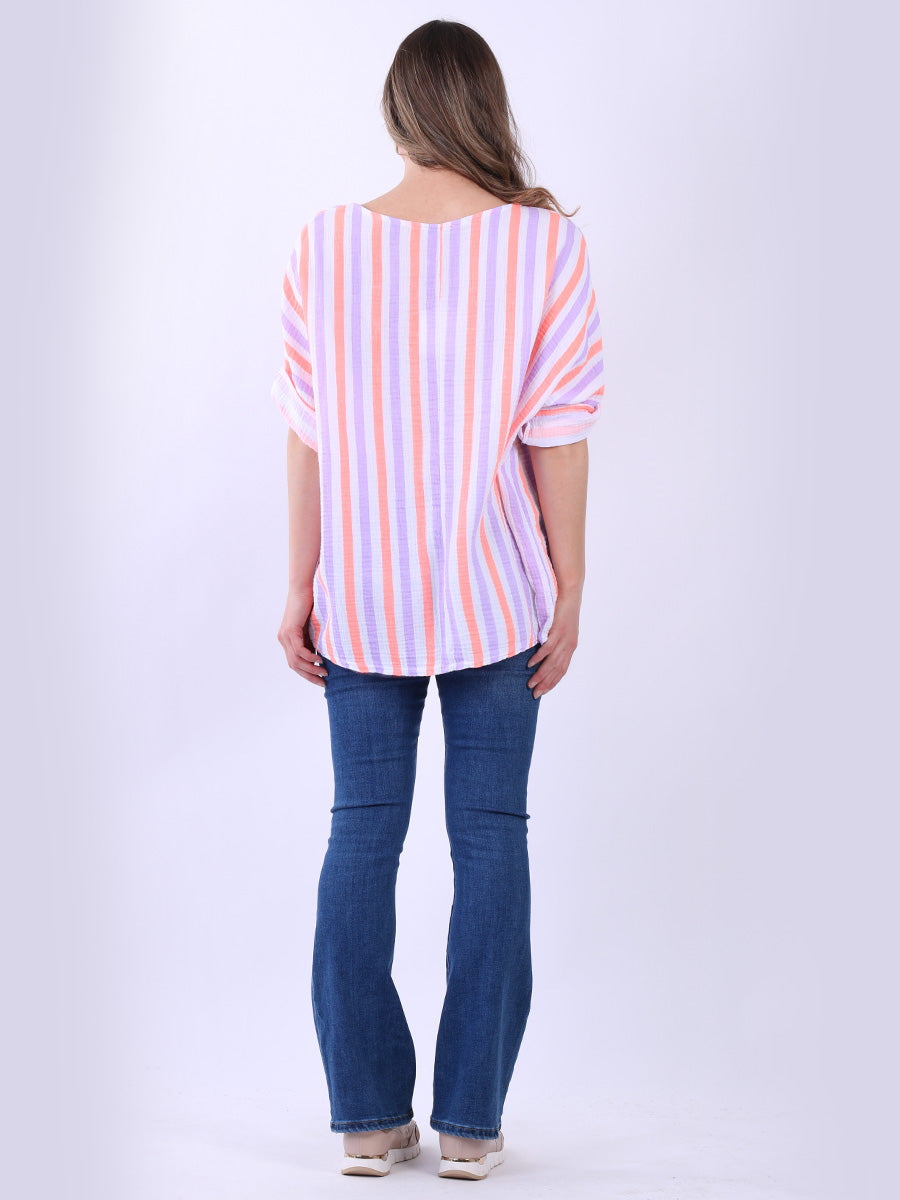 Multi Stripes Baggy Cotton Top