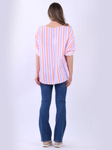 Multi Stripes Baggy Cotton Top