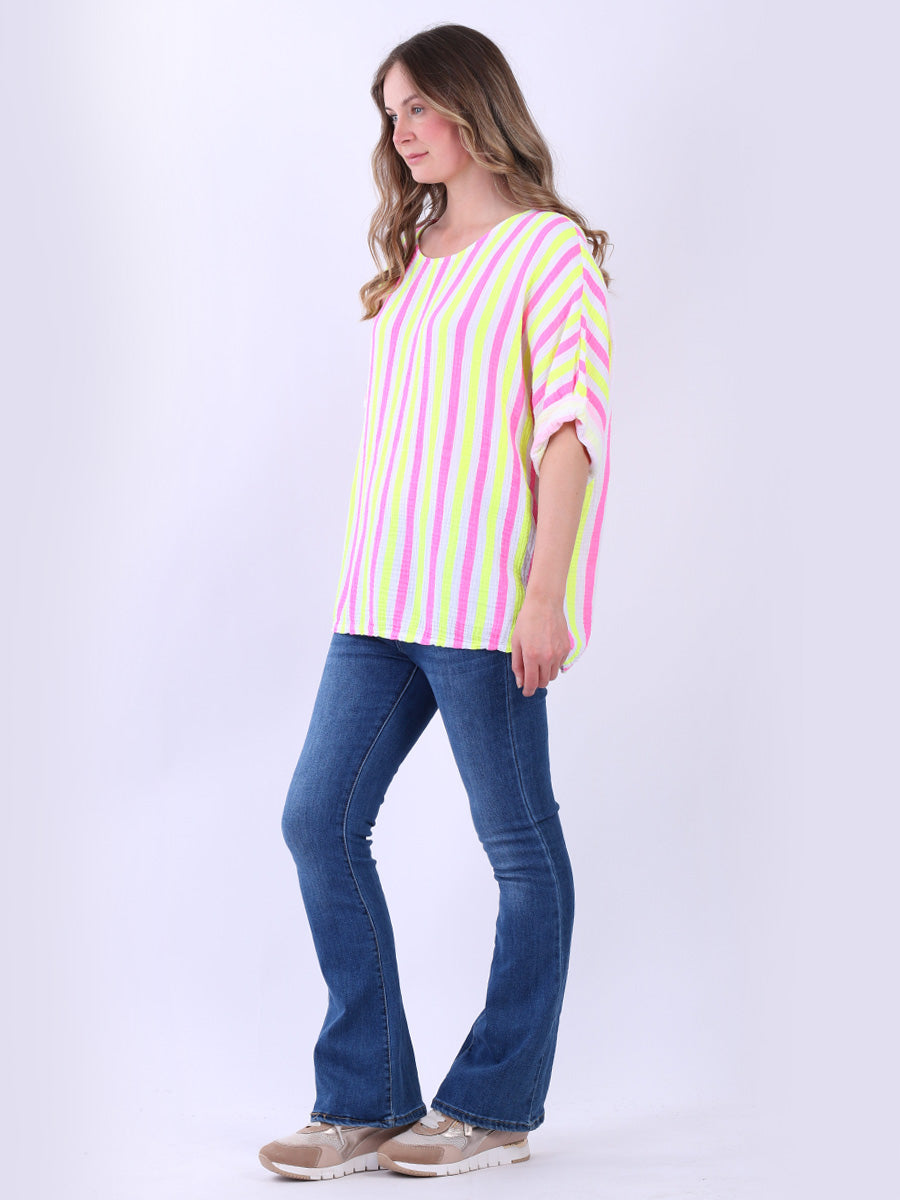Multi Stripes Baggy Cotton Top