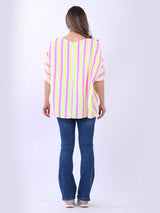 Multi Stripes Baggy Cotton Top