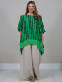 Linen Lagenlook Top Green
