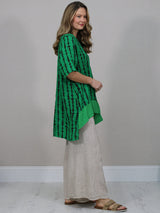 Made In Italy Printed Hi-Lo Linen Top