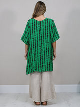 Made In Italy Printed Hi-Lo Linen Top