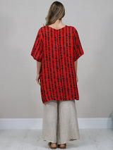 Made In Italy Printed Hi-Lo Linen Top