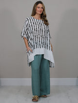 Linen Lagenlook Top White