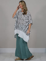 Made In Italy Printed Hi-Lo Linen Top