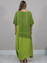 Summer Linen Lagenlook Stripy Dress