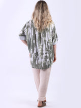 Tie Dye Linen Lagenlook Hi-Lo Blouse