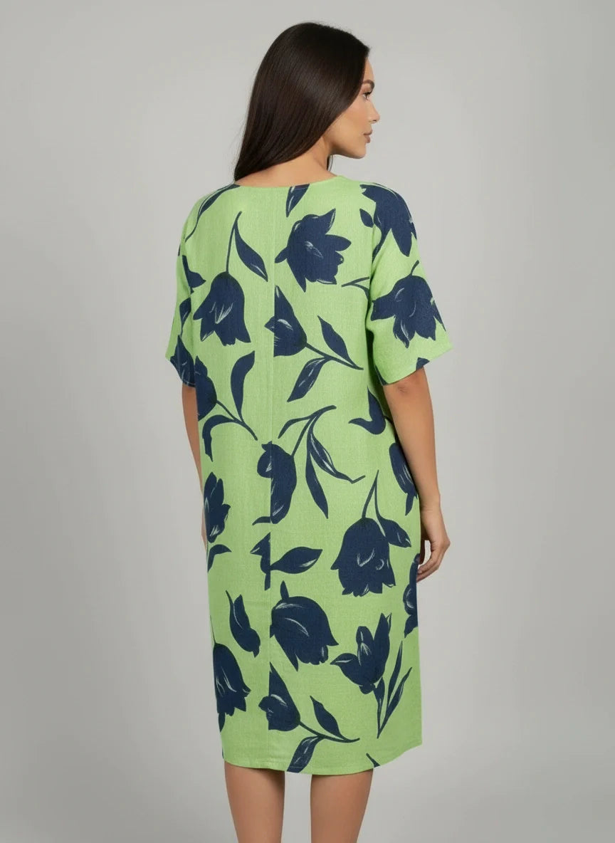 Made In Italy Tulip Print Cotton Dress
