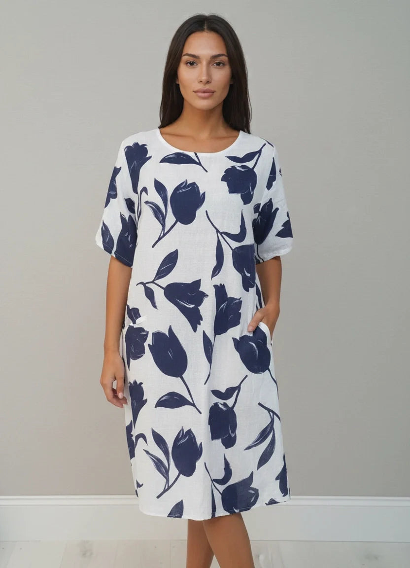 Cotton Midi Dress White