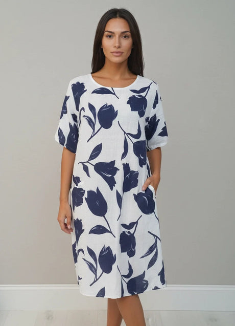 Cotton Midi Dress White