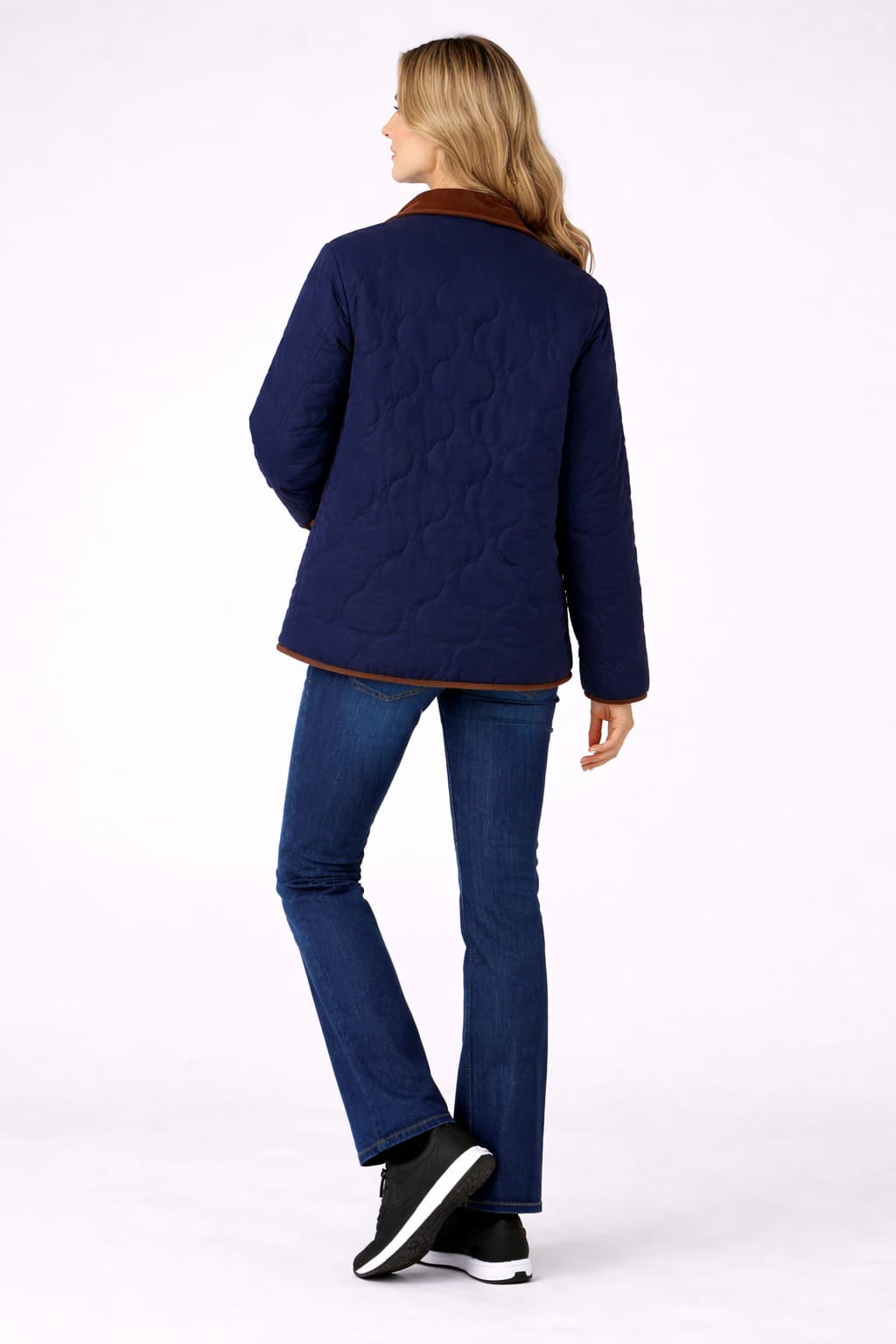 Contrast Collar Quilted Jacket