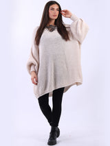 Oversized Drawstring V-Neck Baggy Knitted Sweater