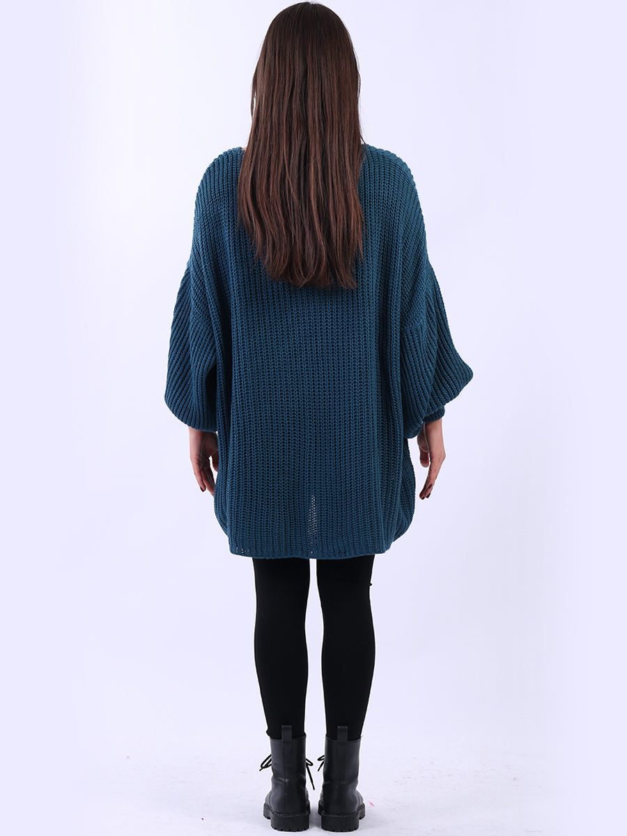 Oversized Drawstring V-Neck Baggy Knitted Sweater